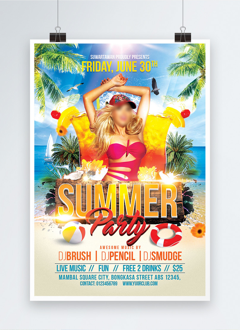 odern summer bash party poster template image_picture free Inside outdoor advertising agreement template