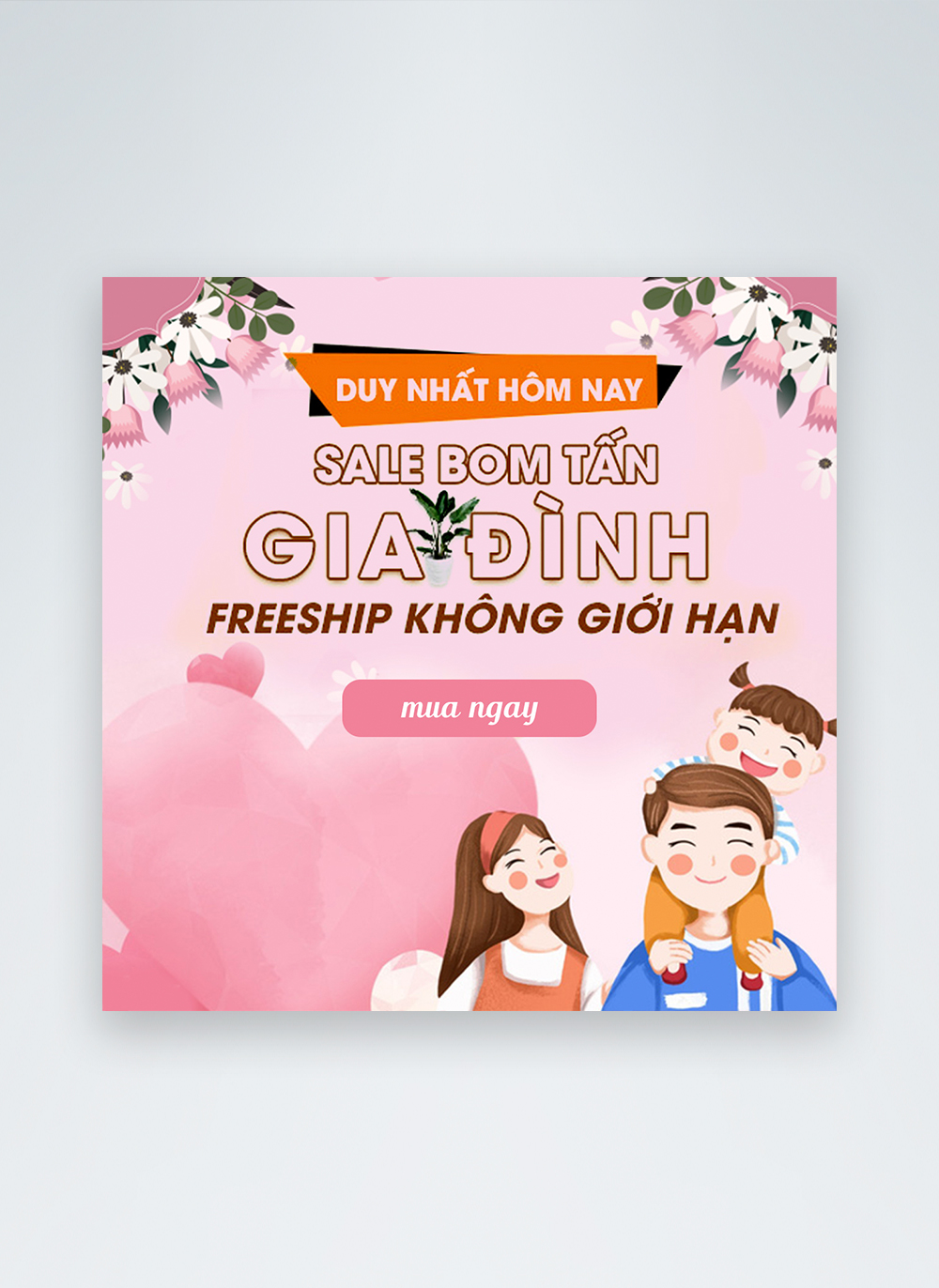 Vietnam family day sale social media post template image_picture free ...