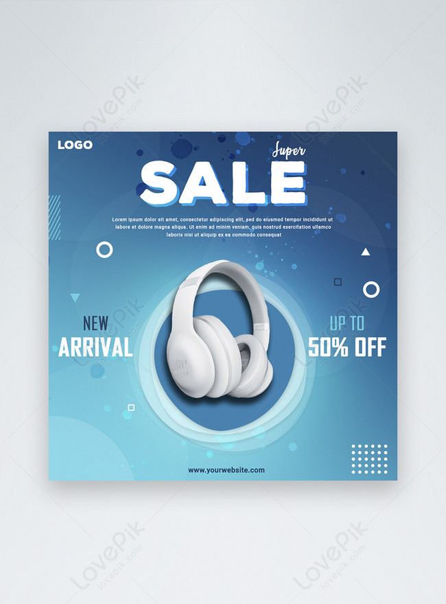 Concise New Arrival Headphone Social Media Post Template Image Picture Free Download Lovepik Com