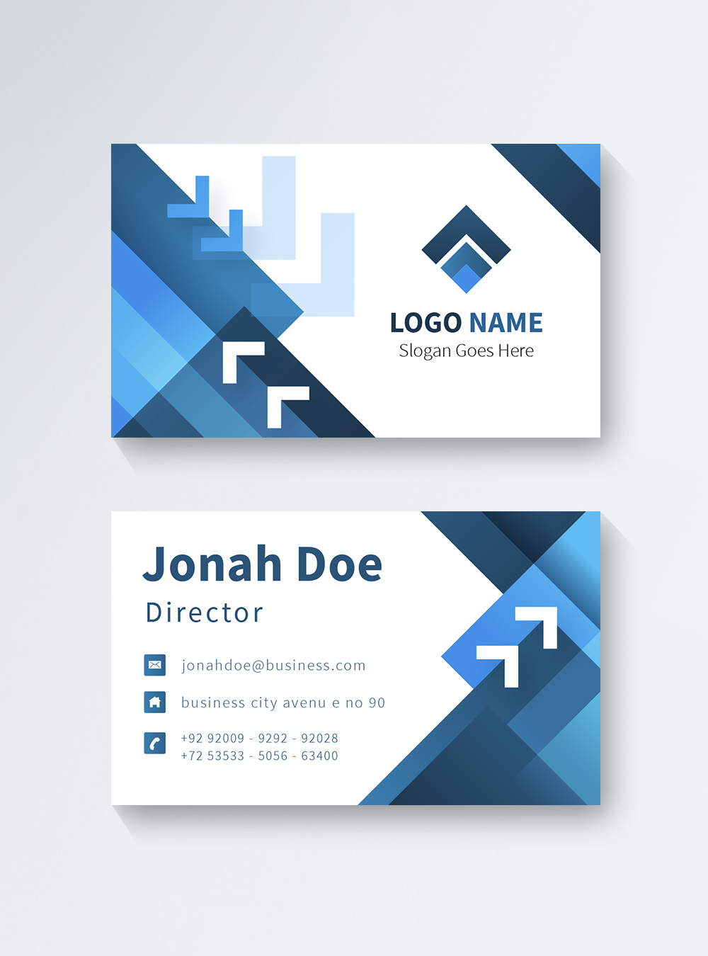 Blue arrow business card template image_picture free download 450014619 ...