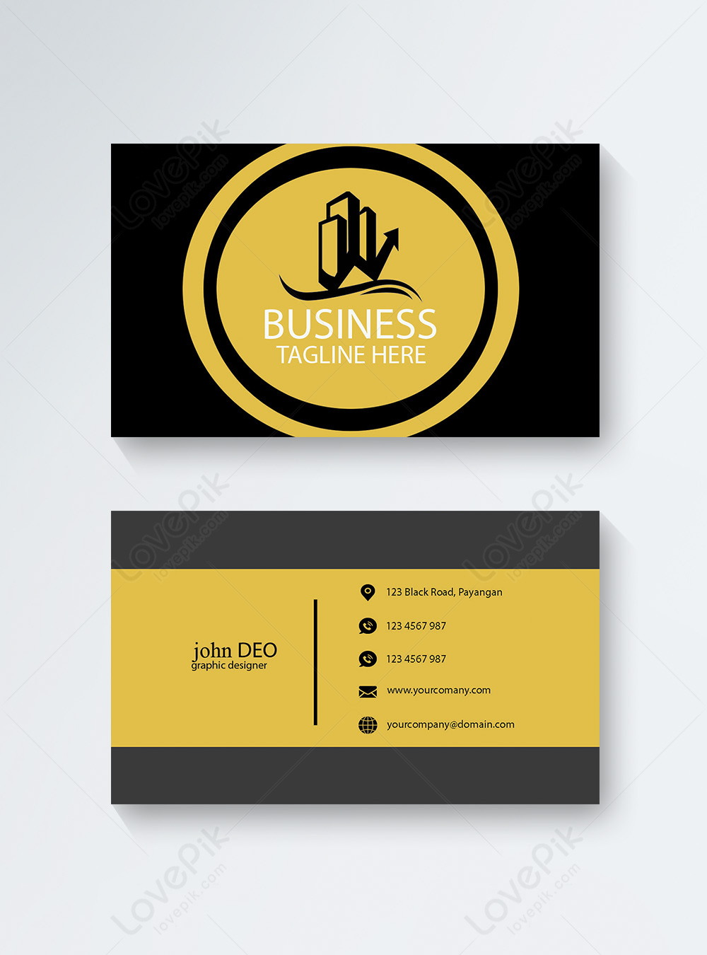 Download Black And Yellow Professional Business Card Template Image Picture Free Download 450014732 Lovepik Com PSD Mockup Templates