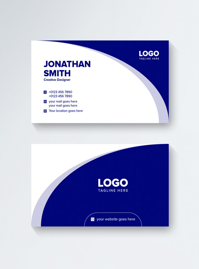 Blue and White Modern Company Business Card Template