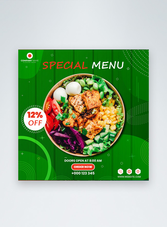 Restaurant Healthy Food Menu Discount Social Media Post Template Image Picture Free Download Lovepik Com