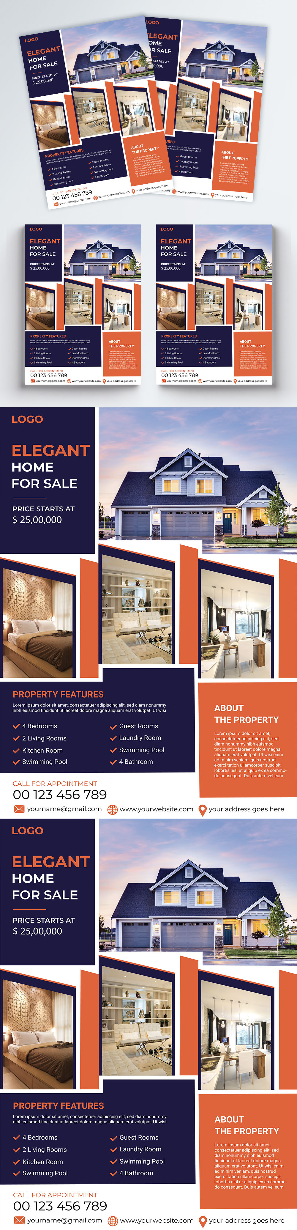 Elegant real estate flyer template image_picture free download ...