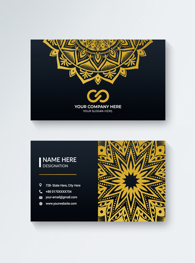 Black And Gold Luxury Mandala Business Card Template Image_Picture Free  Download 450015585_Lovepik.Com