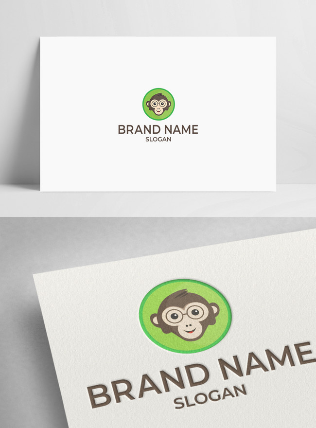 Cartoon monkey logo template image_picture free download  
