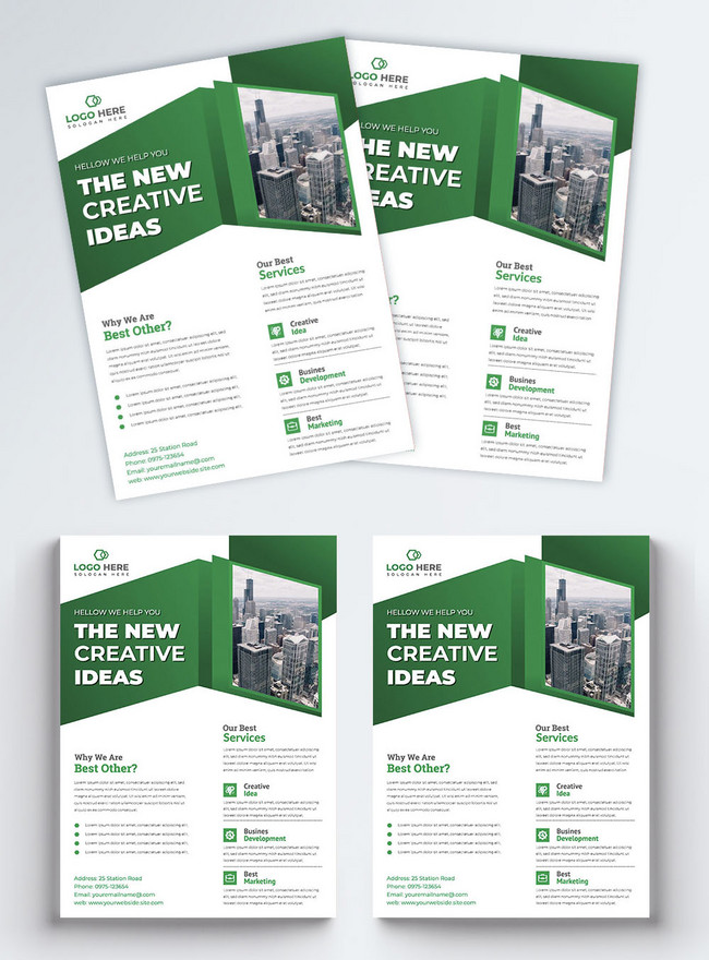 Green creative corporate business flyer template image_picture free ...