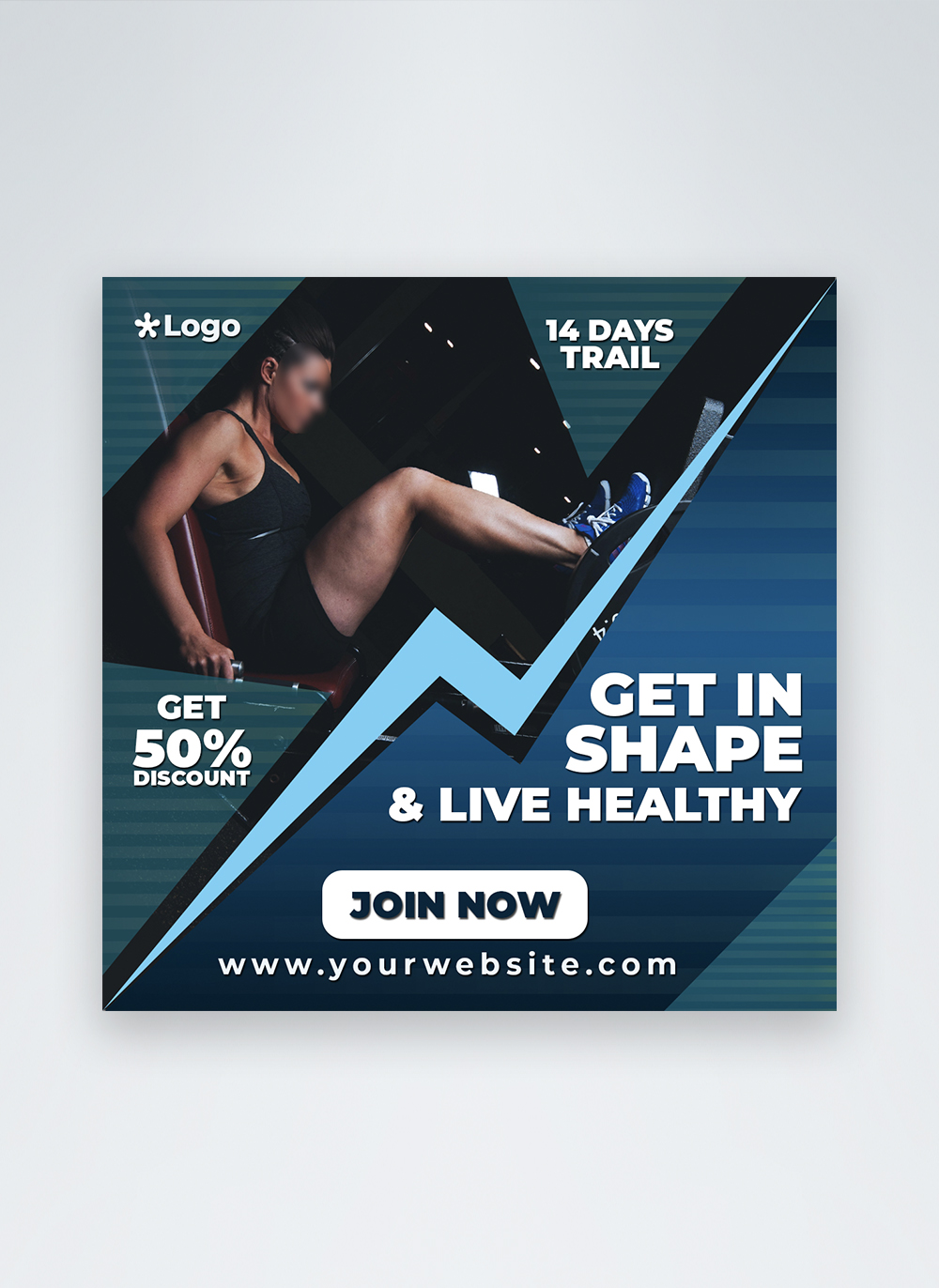 gym shape builder discount social media post template image_picture ...