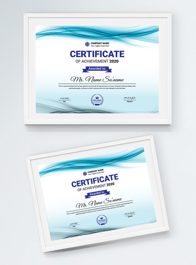 Light blue professional certificate template image_picture free ...