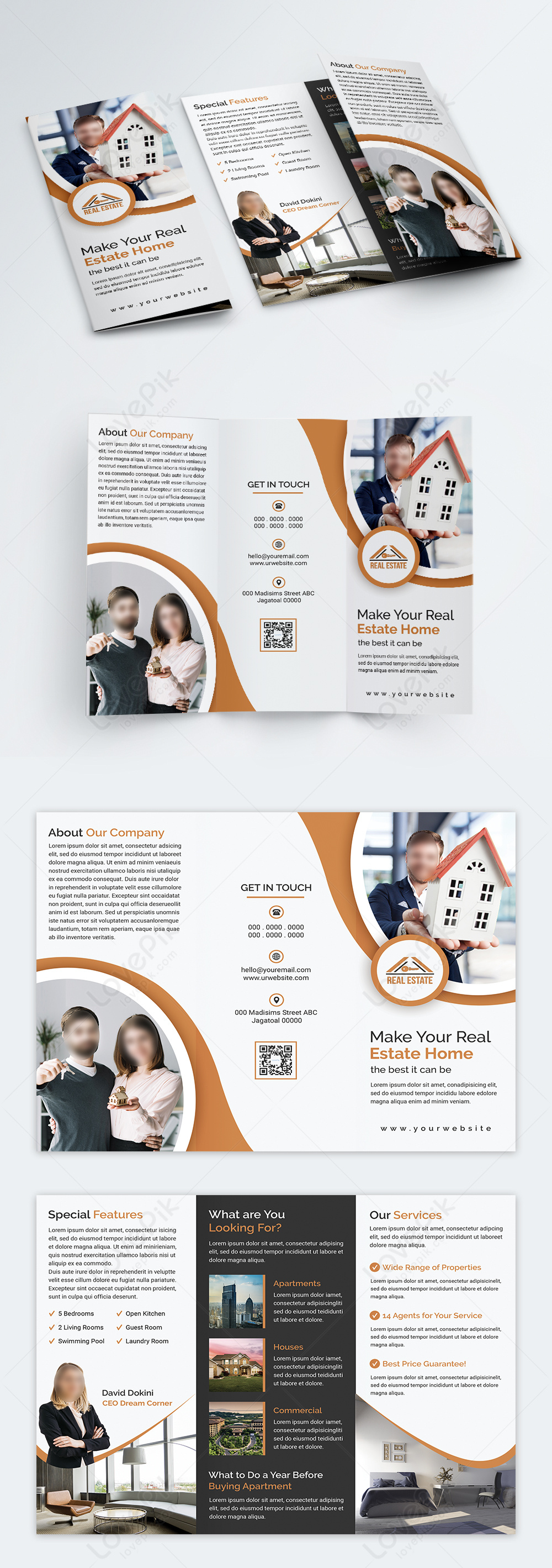 Elegant classic real estate trifold brochure template image_picture ...