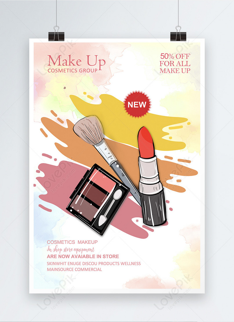 adjektiv robot yderligere Watercolor makeup promotion poster template image_picture free download  450016923_lovepik.com