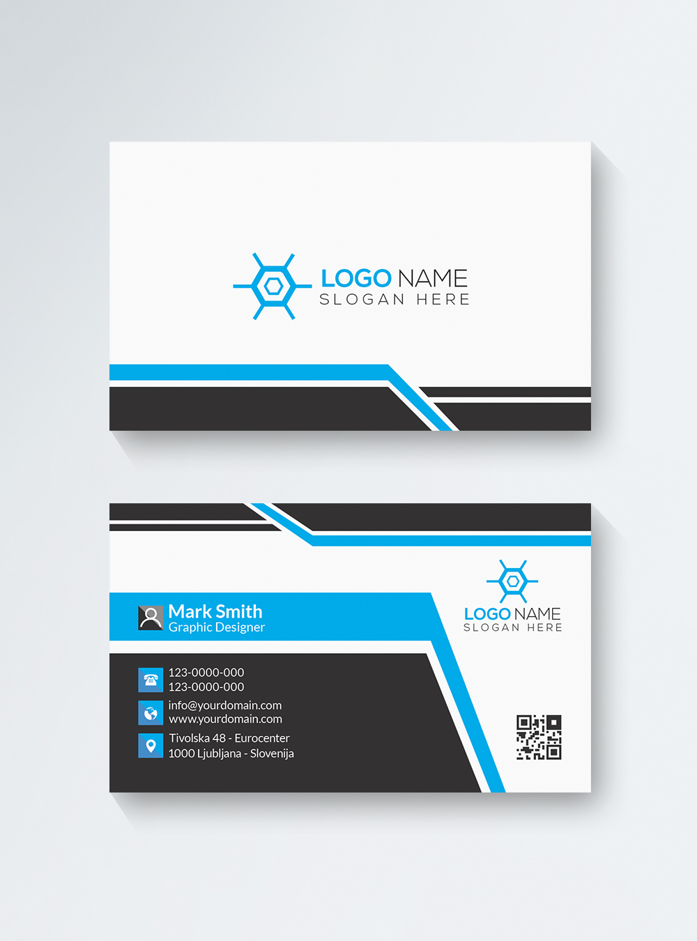 Concise modern corporate business card template image_picture free ...