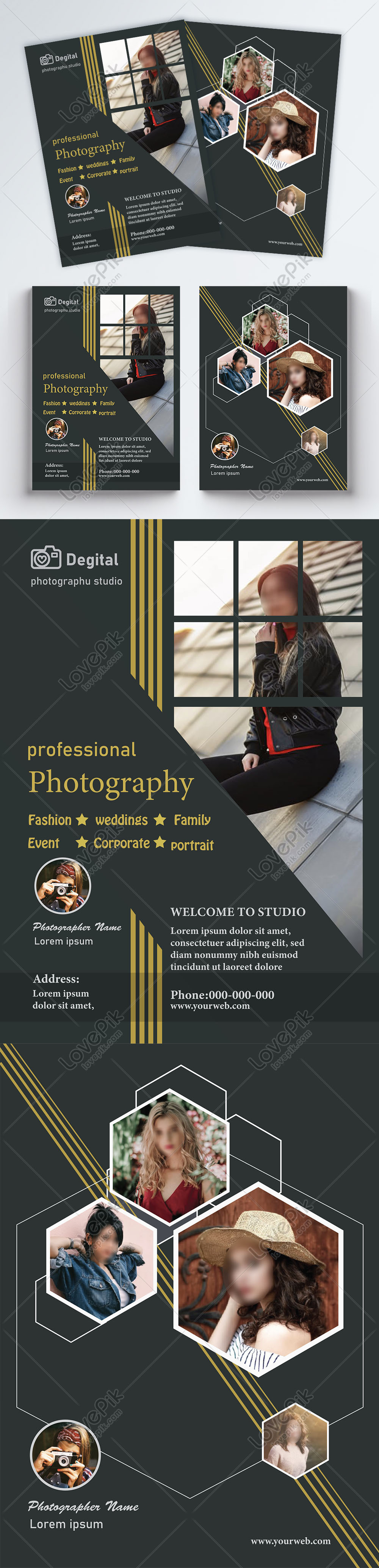 Download Stylish Black And Yellow Photography Flyer Template Image Picture Free Download 450017580 Lovepik Com PSD Mockup Templates