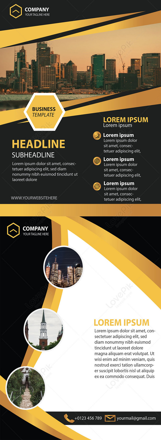 Modern black and yellow business flyer template image_picture free download  