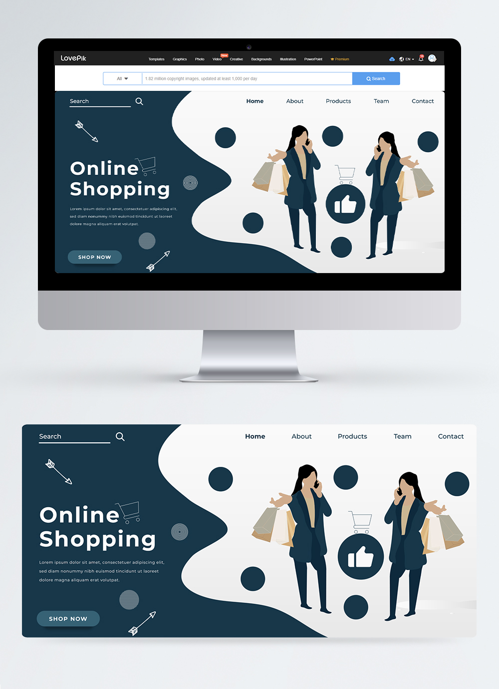 Cartoon Trendy Online Shopping Web Banner Template Image Picture Free Download Lovepik Com