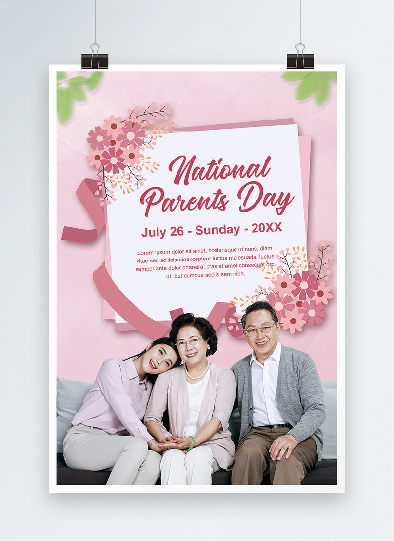 Warm family national parents day poster template image_picture Throughout Parent Flyer Templates