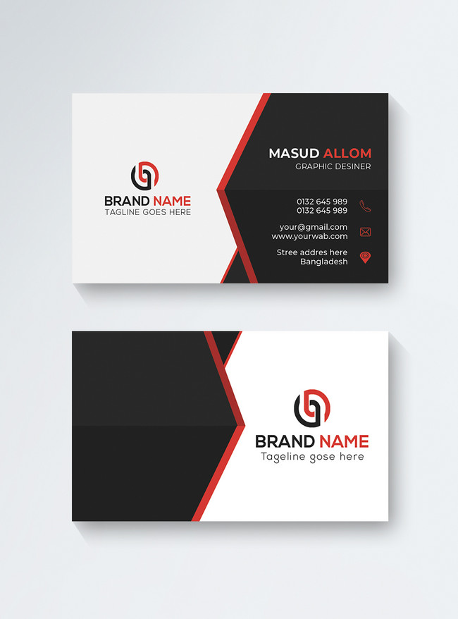 Black and red elegant business card template image_picture free download  