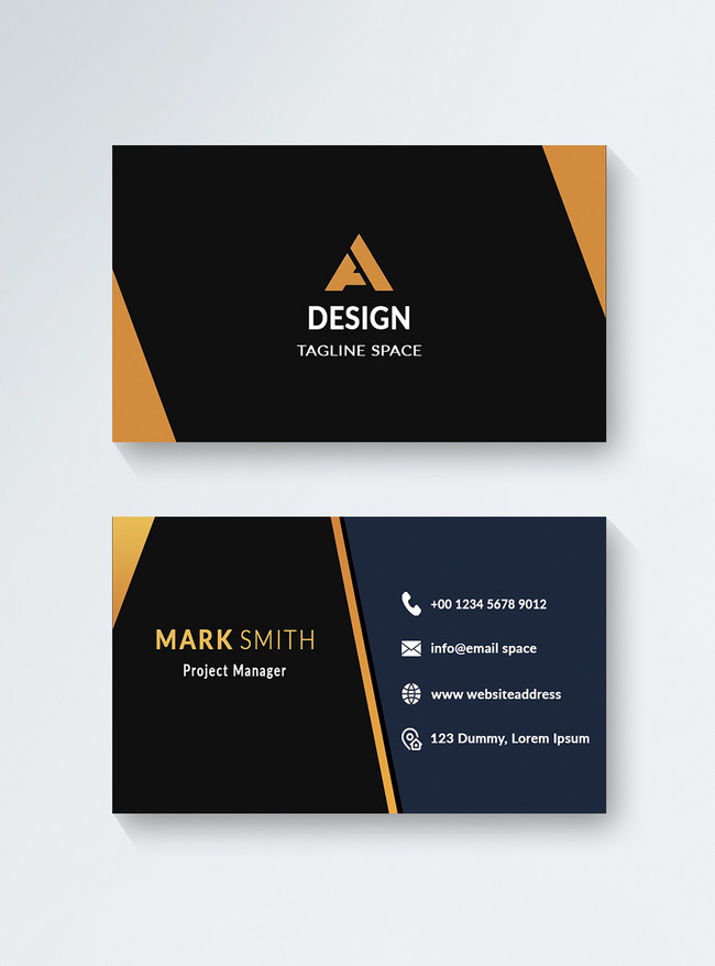 Orange and black trendy business card template image_picture free ...