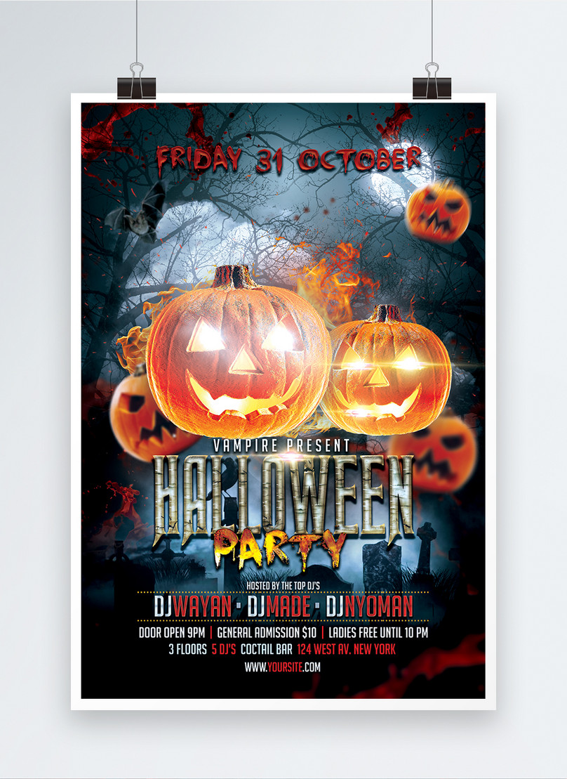 Creative special halloween party poster template image_picture free ...