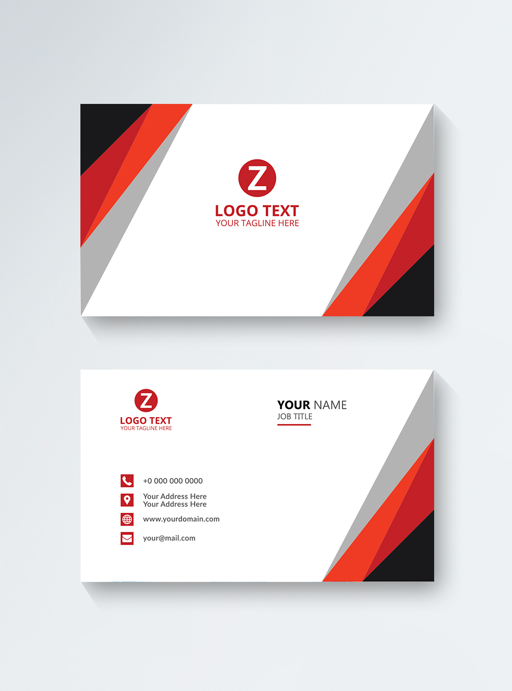 Red elegant business card template image_picture free download ...