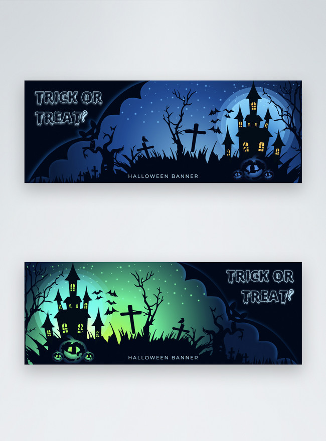 Blue and green horror halloween facebook cover template image_picture free download 450031740_lovepik.com