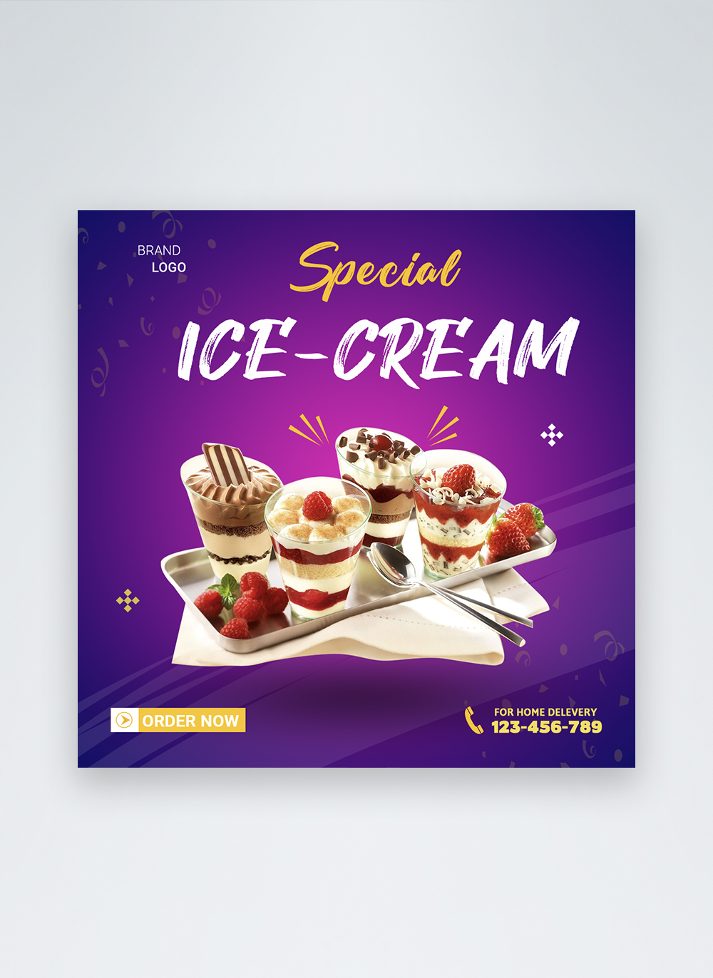 unique special ice cream promotion social media post template image ...