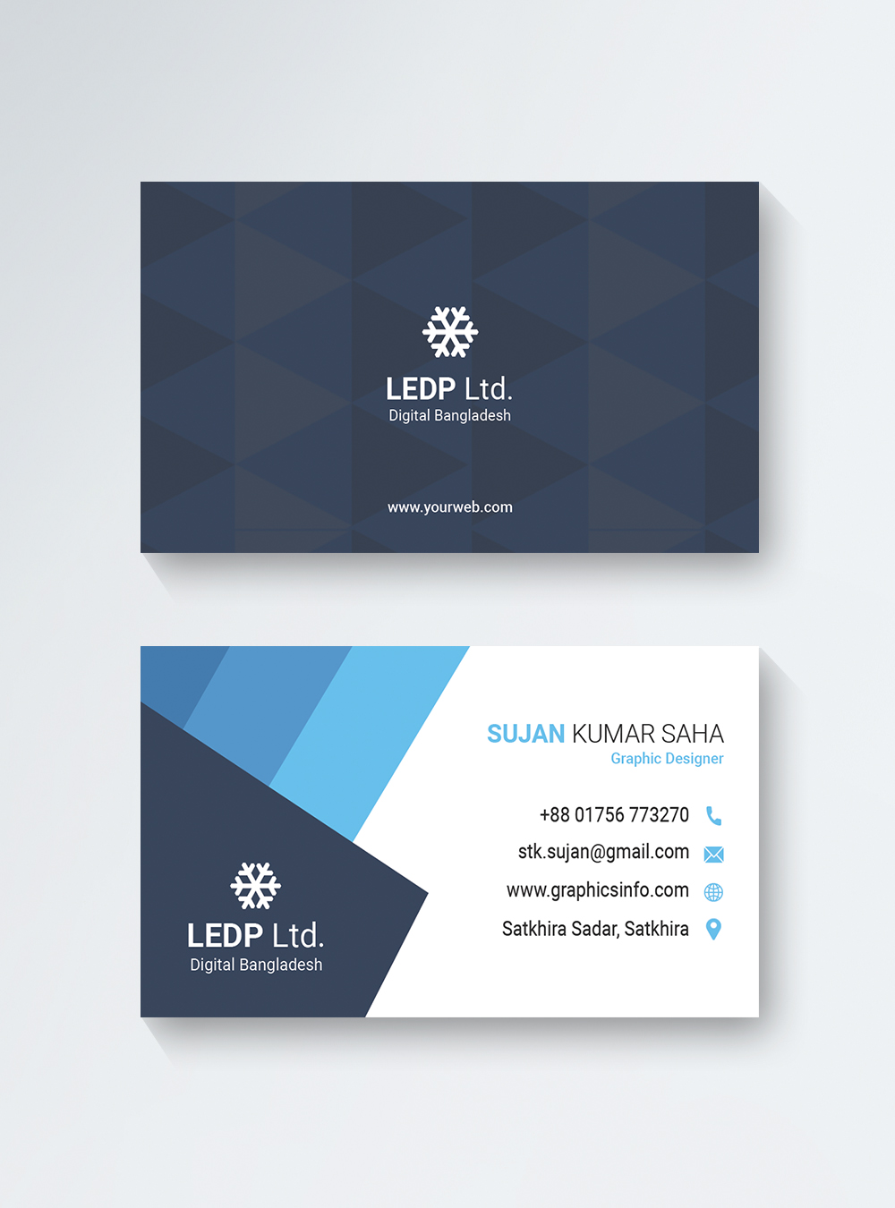 Flat style professional business card template image_picture free ...