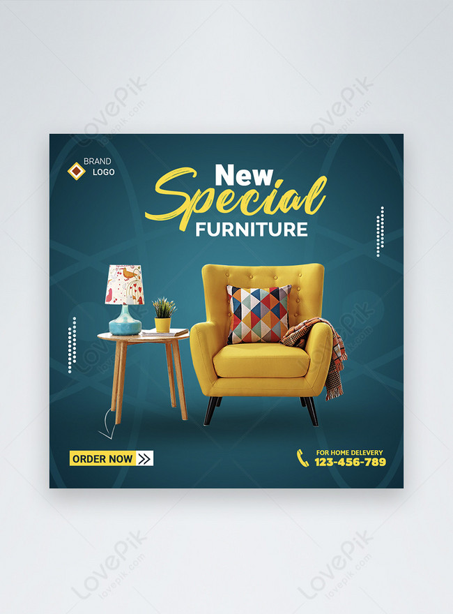 Simple Furniture Social Media Post Template, furniture templates, social media post, post