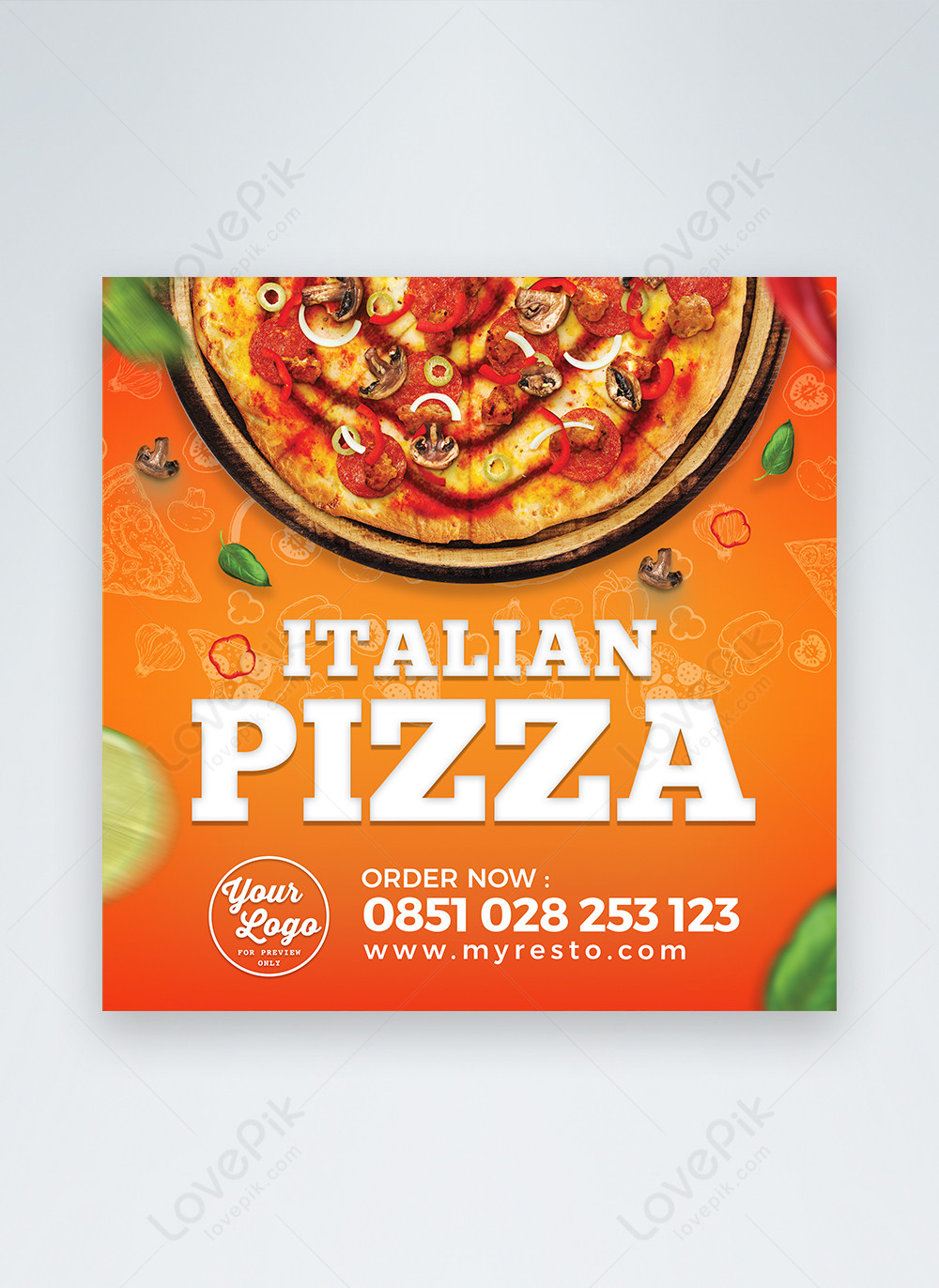 Delicious Italian Pizza Social Media Post Template Image Picture Free Download Lovepik Com