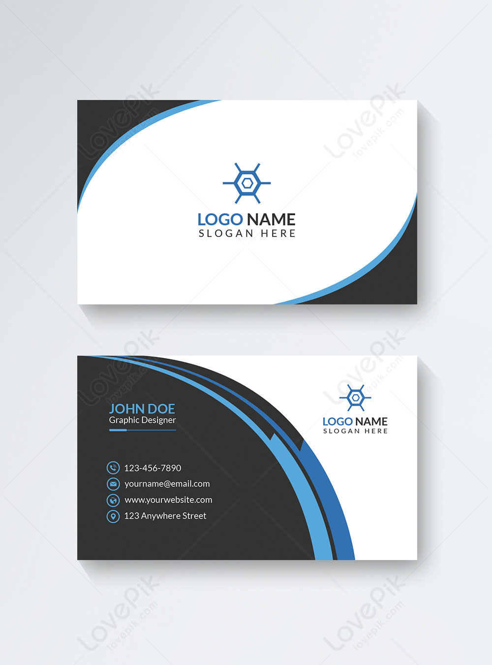 blue high-quality business card template image_picture free