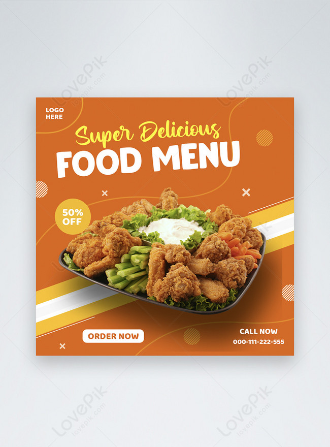 Super delicious chicken menu social media post template image_picture ...