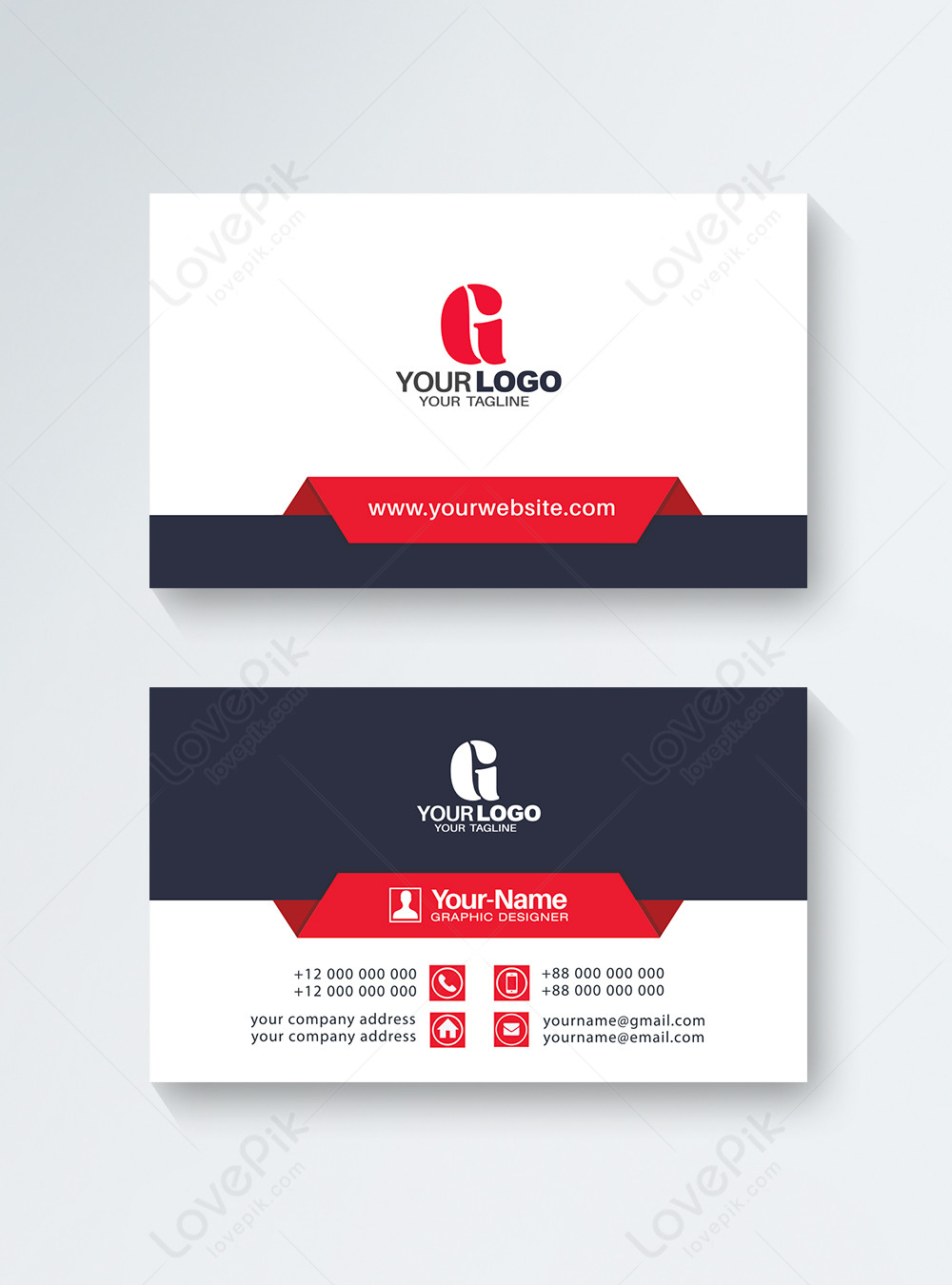 Modern Red And Black Business Card Template Image Picture Free Download 450037113 Lovepik Com