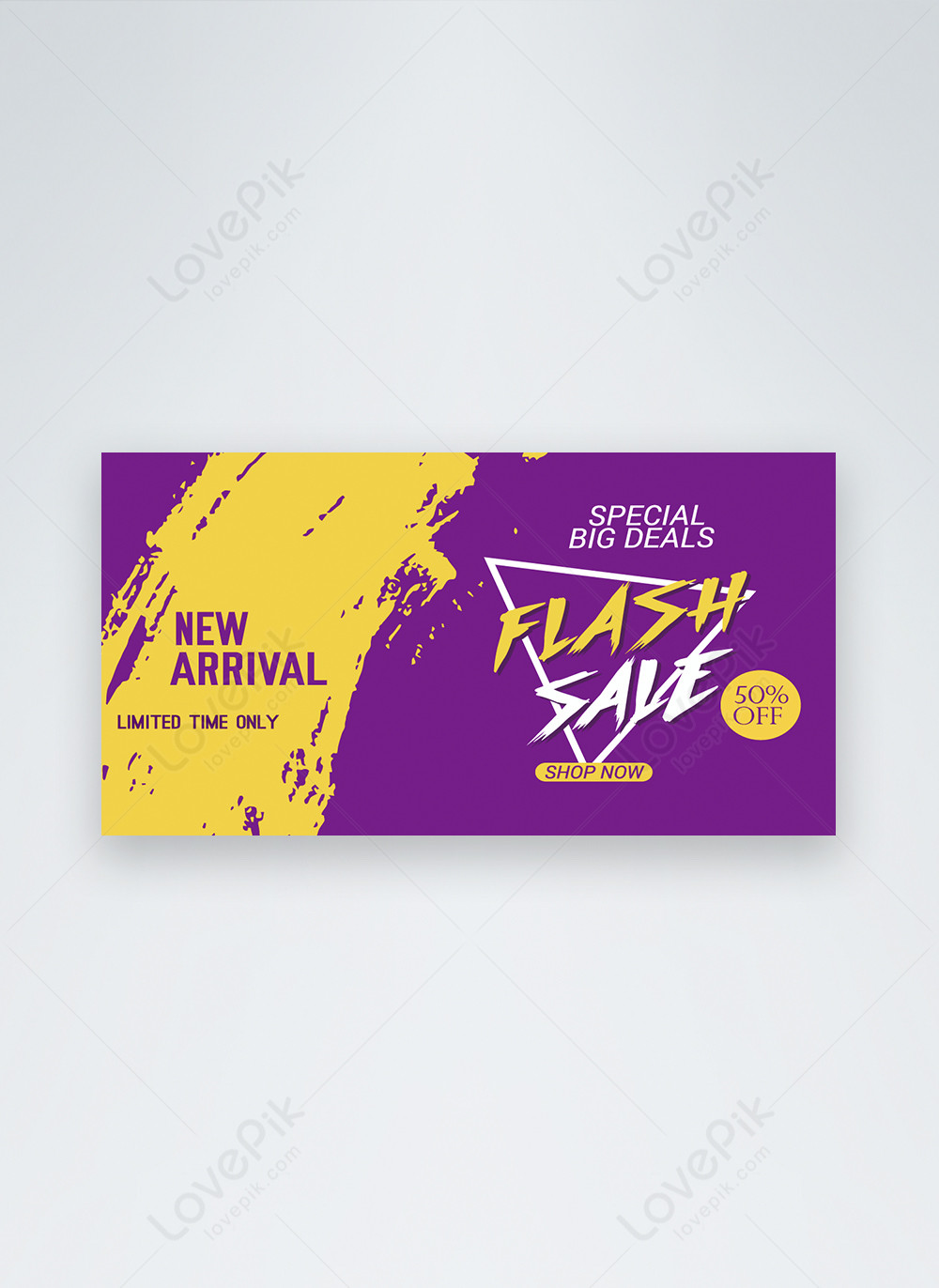 Yellow and purple flash sale facebook ad template image_picture free