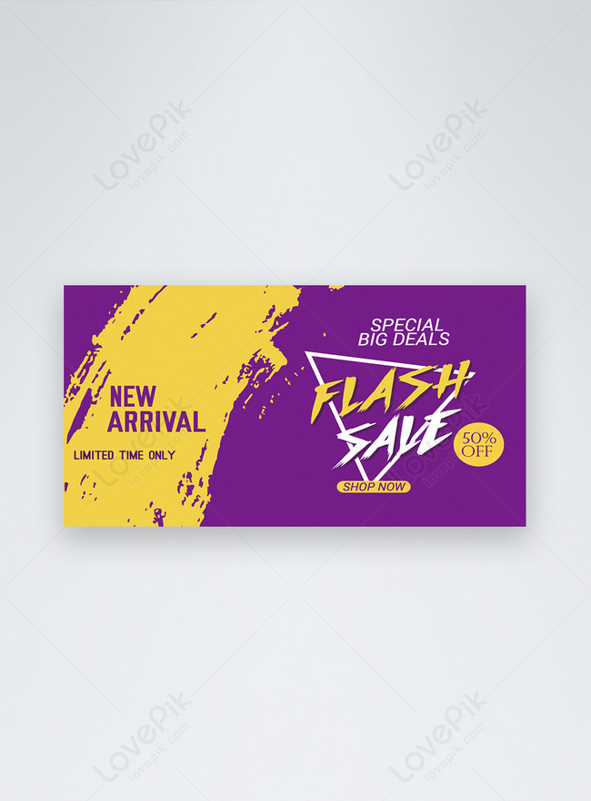 Yellow and purple flash sale facebook ad template image_picture free ...