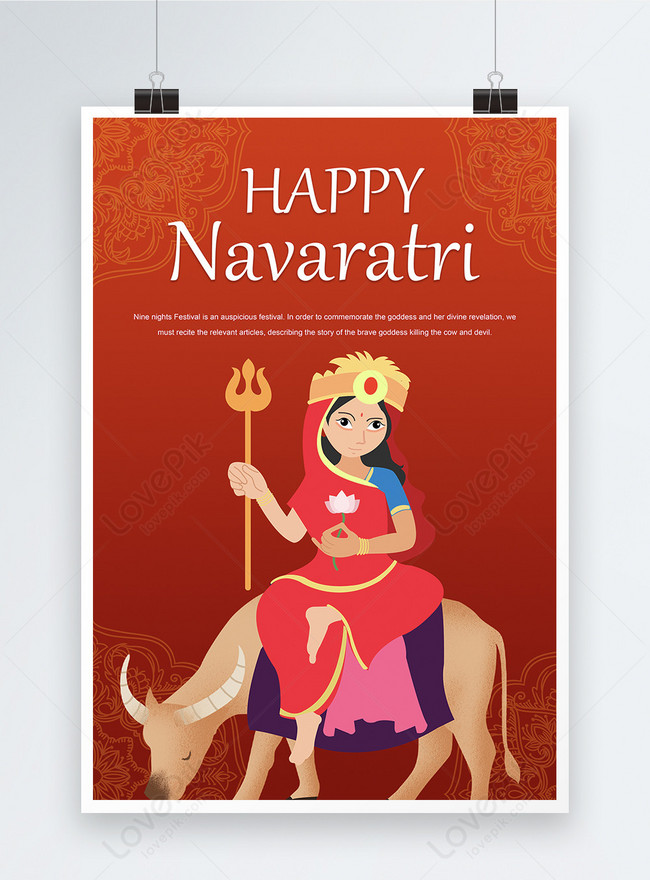 Template Kartun Poster Selamat Navratri Merayakan Untuk Diunduh Gratis Lovepik