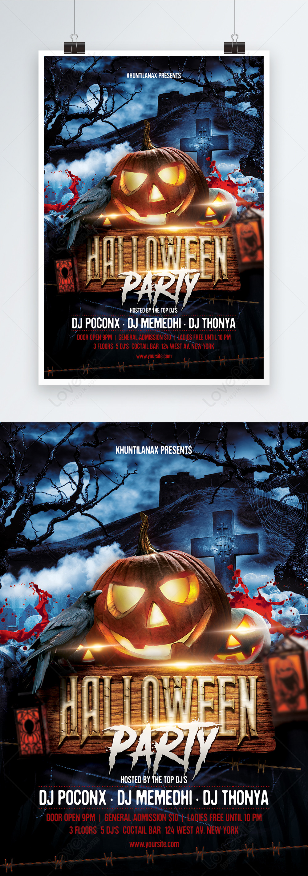 Horror special halloween party poster template image_picture free ...