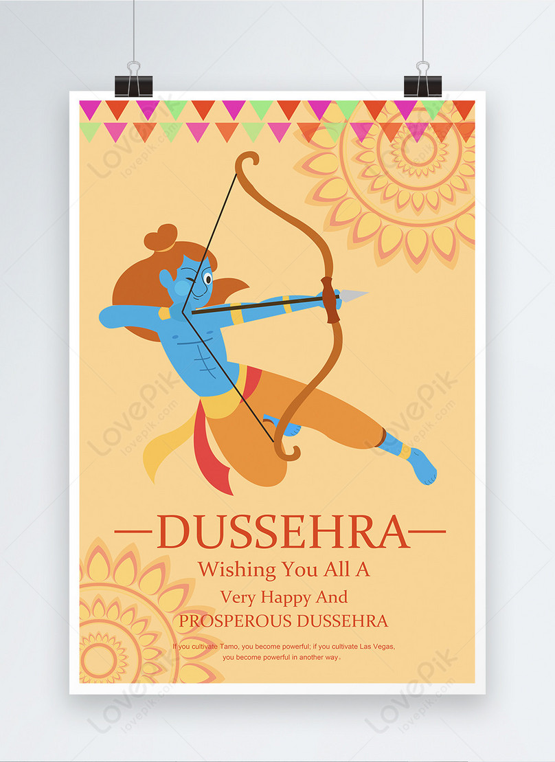 Happy dussehra celebrate poster template image_picture free ...