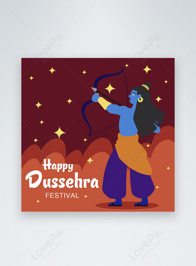 Cartoon india dussehra social media post template image_picture free  download 