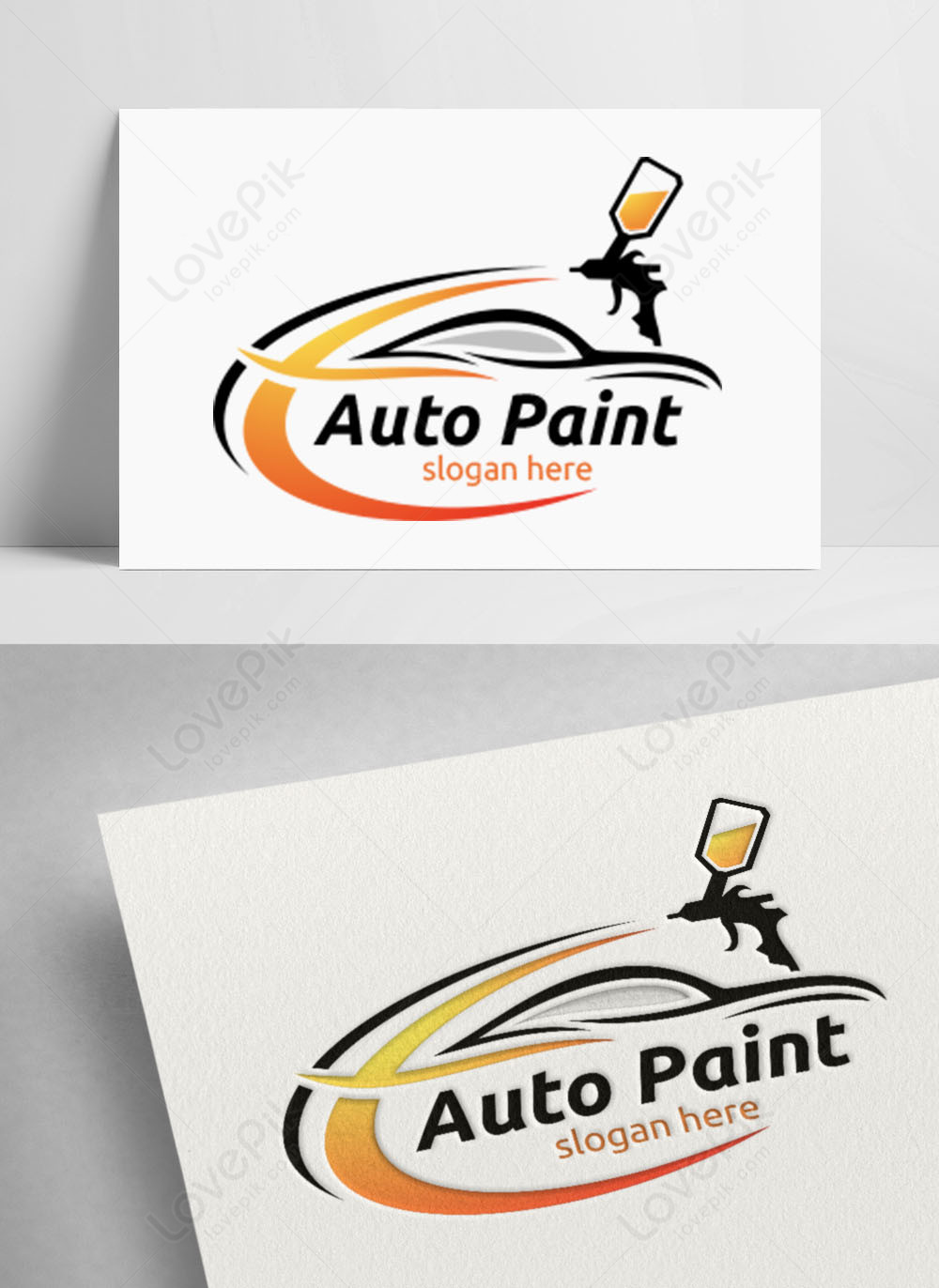 Car Painting Logo With Spray Gun And Sport Car Concept, Stock Vector |  Crushpixel