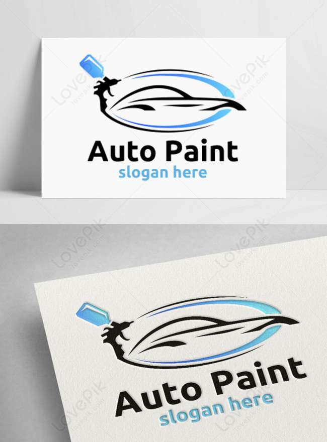 Blue car painting logo template image_picture free download 