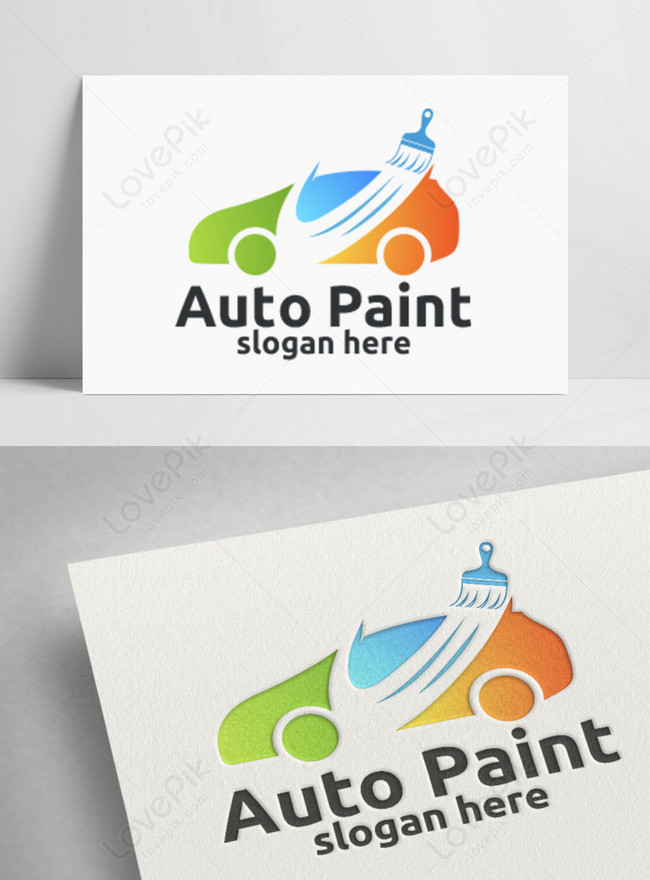 Paint shop logo template Royalty Free Vector Image