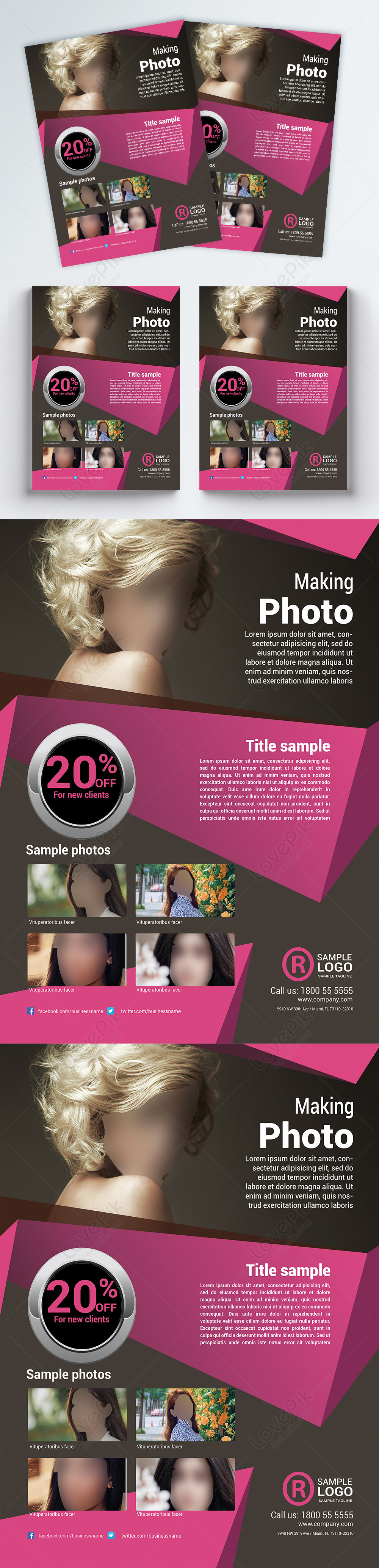 Purple and black photography flyer template image_picture free download ...