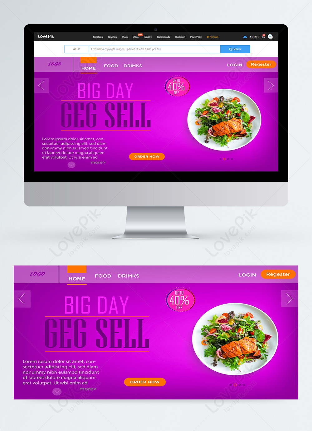 Template Spanduk Web Makanan Modern Ungu Untuk Diunduh Gratis Lovepik 9858