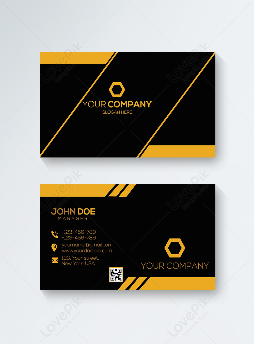 Black modern corporate business card template image_picture free ...