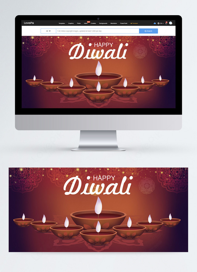 Ancient brown diwali banner background template image_picture free download  