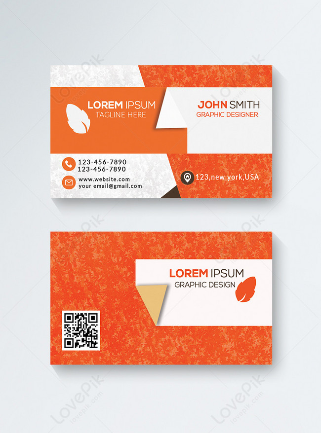 Orange Modern Business Card Template, orange business card, business business card, corporate business card