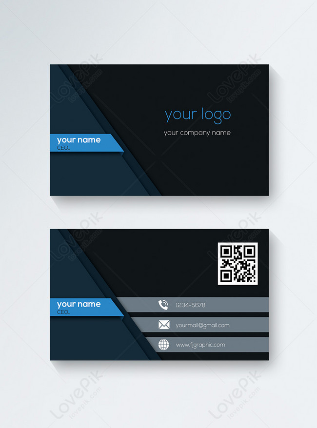 Black Concise Business Card Template, black business card, business business card, corporate business card