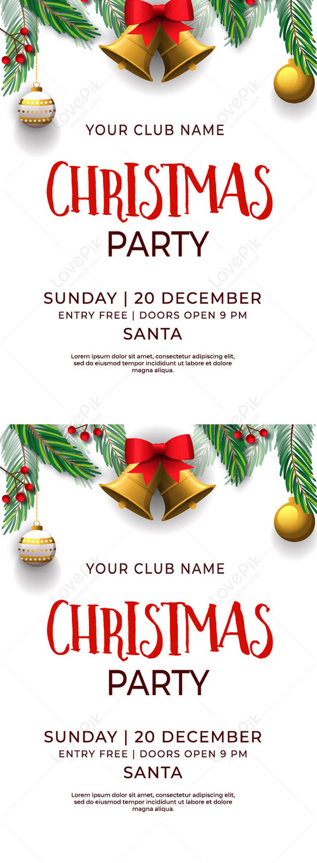 Merry christmas party flyer template image_picture free download  
