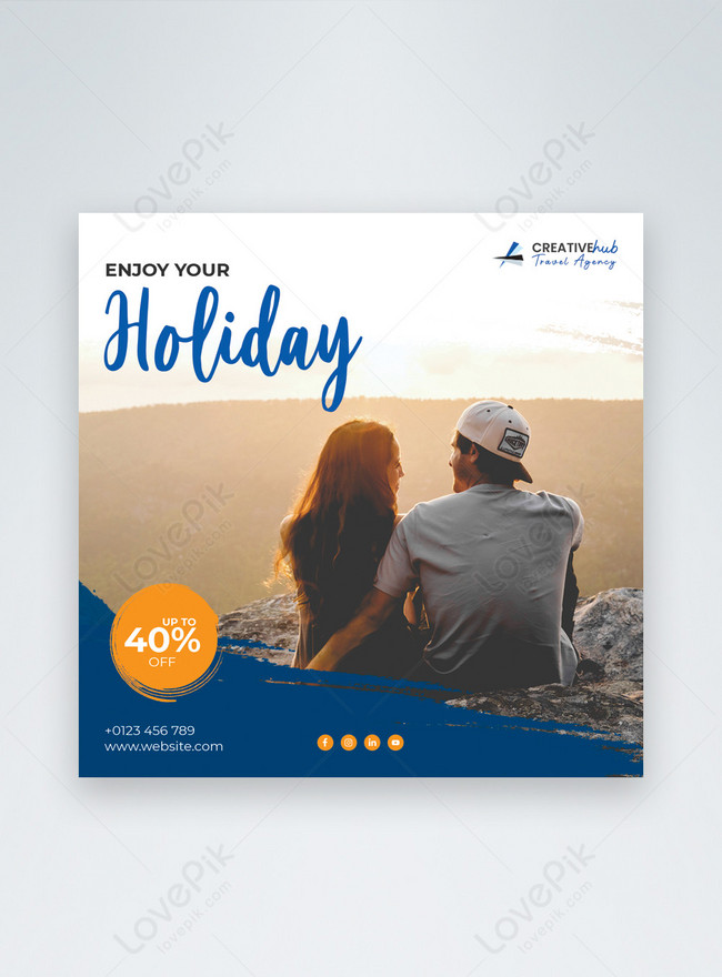 Elegant Latest Travel Discount Social Media Post Template, agency templates, travel holiday vacation social media, vacation