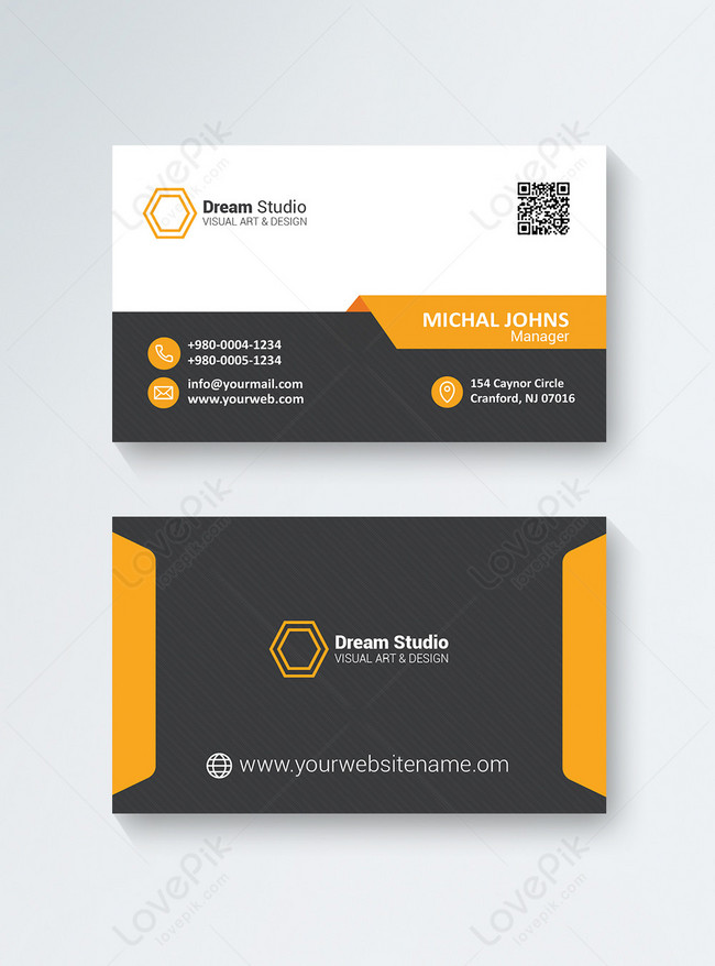 Black and yellow business card template image_picture free download ...